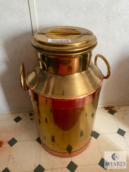 Brass-colored Milk Can