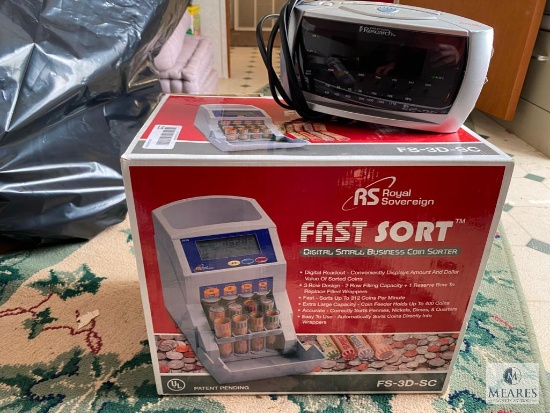 Royal Sovereign Coin Sorter and Emerson Research Digital Clock