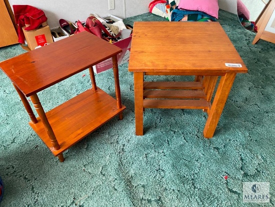 Lot of Two Wooden Side Tables