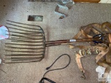 Two Hay Forks and Ratchet Straps