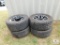 Set 4 Rims & Tires 8 Lug Fuel Black & Chrome Wheels & Open Country Truck Tires