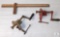 Lot of (2) 3 Way Corner Clamps and Brownell's Wood Pull & Drop Gauge