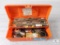 Small Toolbox with Assorted Drill Bits, Holesaws, Drill Chuck, Bolts and more