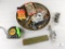 Lot of Assorted Tools and Fasteners in Heavy Cast Iron Base