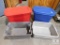 Lot Rubbermaid Totes and (2) Heavy Duty Plastic Trays