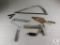 Lot of Hand Tools - Bow Saw, Trowel, Caulking Gun, and Clamp