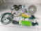 Lot of Assorted Clamp-On Fixtures, Drop Cords, Spike Light, and more