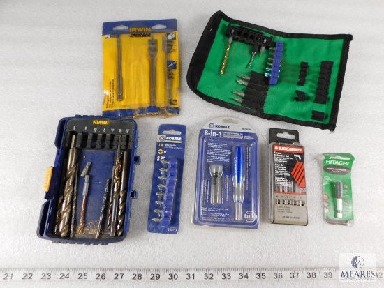 Lot of Assorted Drill Bits, Screwdriver Set, Driver Bits, Screw Extractor, Speedbor and more