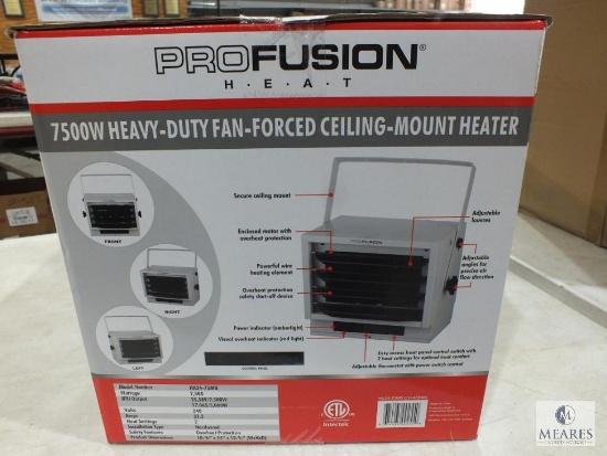 New Pro Fusion Heater 7500 Watt Heavy Duty Fan Forced Ceiling Mount Heater