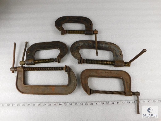 Lot of 5 Heavy Duty C-Clamps