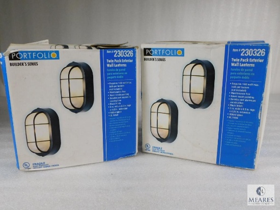 2 New Sets of Portfolio Twin Pack Exterior Wall Lanterns #230326