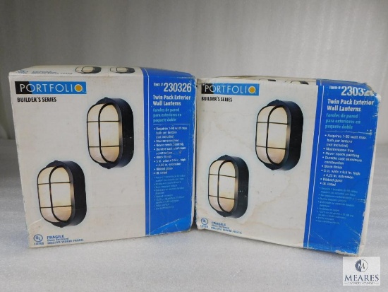 2 New Sets of Portfolio Twin Pack Exterior Wall Lanterns #230326
