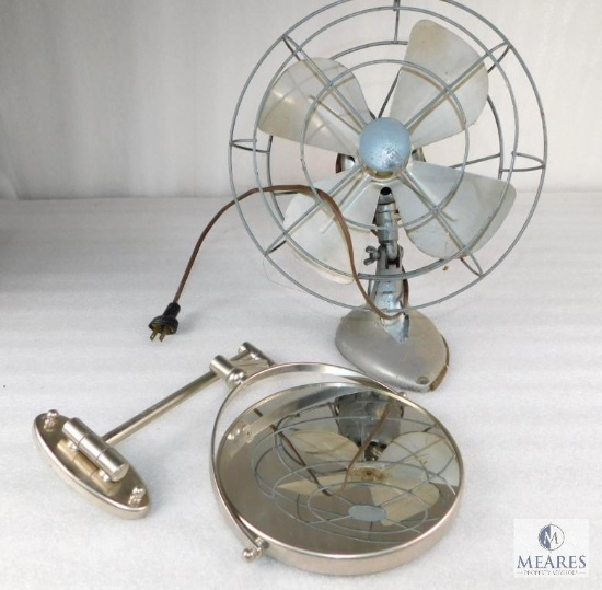 Vintage Kenmore Desk Fan & Wall Mount Chrome Finish Vanity Mirror