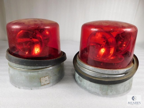 Lot of 2 Large Red Globe Signal Strobe Lights