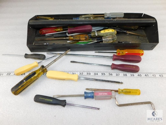 Tool Tray with Large Assortment of Screwdrivers
