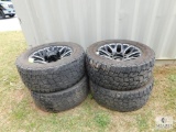 Set 4 Rims & Tires 8 Lug Fuel Black & Chrome Wheels & Open Country Truck Tires