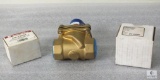Unused GC Brass Control Valve with Solenoid Coil and (2) New Coil Parts