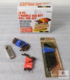 New 10 pc T-Handle Hex Key Set, Wel-Bilt 7 pc Hex Key Wrenches and assorted Allen Wrenches