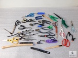 Lot of Assorted Scissors, Wire Brushes, and Cleaning Brushes
