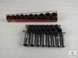 Lot - 2 Deep Socket Sets and 1/2