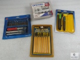 Lot Dremel Cut-Off Wheel Set, Hobby Knife Set & 8 Pc Wood Carving Set