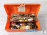 Small Toolbox with Assorted Drill Bits, Holesaws, Drill Chuck, Bolts and more