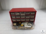 16 Drawer Parts Storage Unit with Assorted Electrical Items