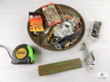 Lot of Assorted Tools and Fasteners in Heavy Cast Iron Base
