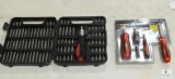 Lot Husky New 3 Pc Aluminum Screwdriver Set & Ratchet Screwdriver with Bits Set