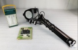 Lot - Magnifying Adjustable Desk Clamp-on Lamp, LED Headlamp and Energizer Lantern