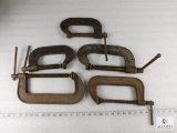 Lot of 5 Heavy Duty C-Clamps