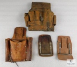 Lot of Leather Tool Pouches and Hammer Hooks