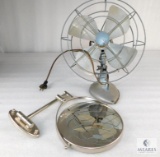 Vintage Kenmore Desk Fan & Wall Mount Chrome Finish Vanity Mirror