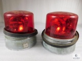Lot of 2 Large Red Globe Signal Strobe Lights