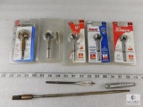 Lot of 5 Precision Freud Bits, Screw Extractor and Deburring Bit on Extension