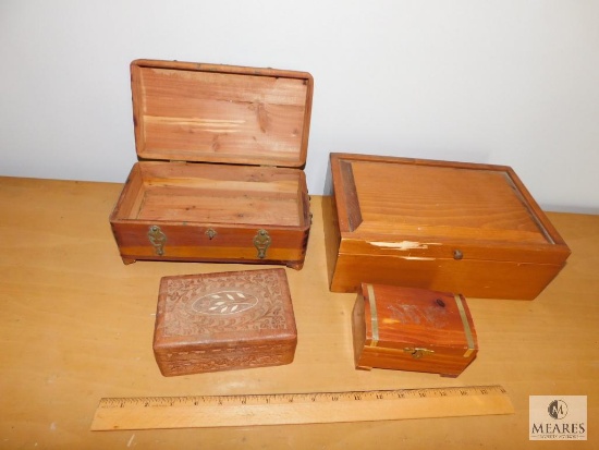 Lot 4 Wood Storage Boxes