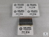 100 rounds Red Army .223 ammo. 55 grain FMJ