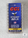 50 Rounds CCI Stinger .22LR 32 Grain HP Ammo 1640 FPS Ammo