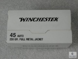 100 Rounds Winchester .45 Auto 230 Grain FMJ Ammo