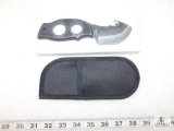 New Stainless Fixed Blade Gut Hook Knife with Belt loop Sheath