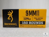 150 Rounds Browning 9mm Luger 124 Grain FMJ Ammo