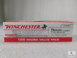 100 Rounds Winchester 9mm Luger 115 Grain FMJ Ammo