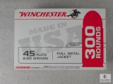 300 Rounds Winchester .45 Auto 230 Grain FMJ Ammo