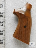 Herrett's Checkered Wood Grips fits Smith & Wesson J Frame Square Butt Revolvers