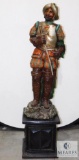 Spanish Conquistador Man Statue with Base (2 Piece Set)