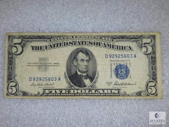 1953 A $5.00 Silver Certificate