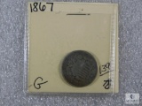 1867 Shield Nickel - Good