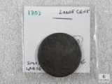 1803 Large Cent Small Date, Large Fraction AG-G Strong Date