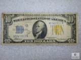 1934 A $10.00 Silver Certificate with North Africa Yellow Seal from WWII