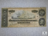 1864 $20.00 Confederate Bill Printed in Columbia SC